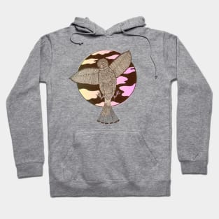 Bird in flight pink sky Hoodie